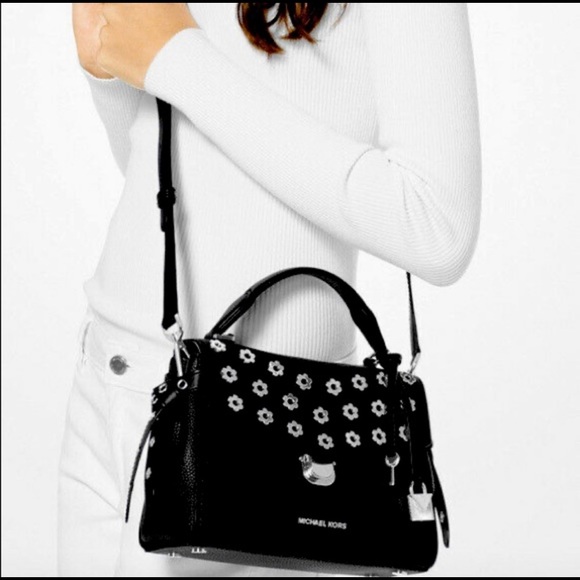 NWOT! Michael Kors Bristol Floral Appliqué Top Handle Crossbody - Picture 3 of 14